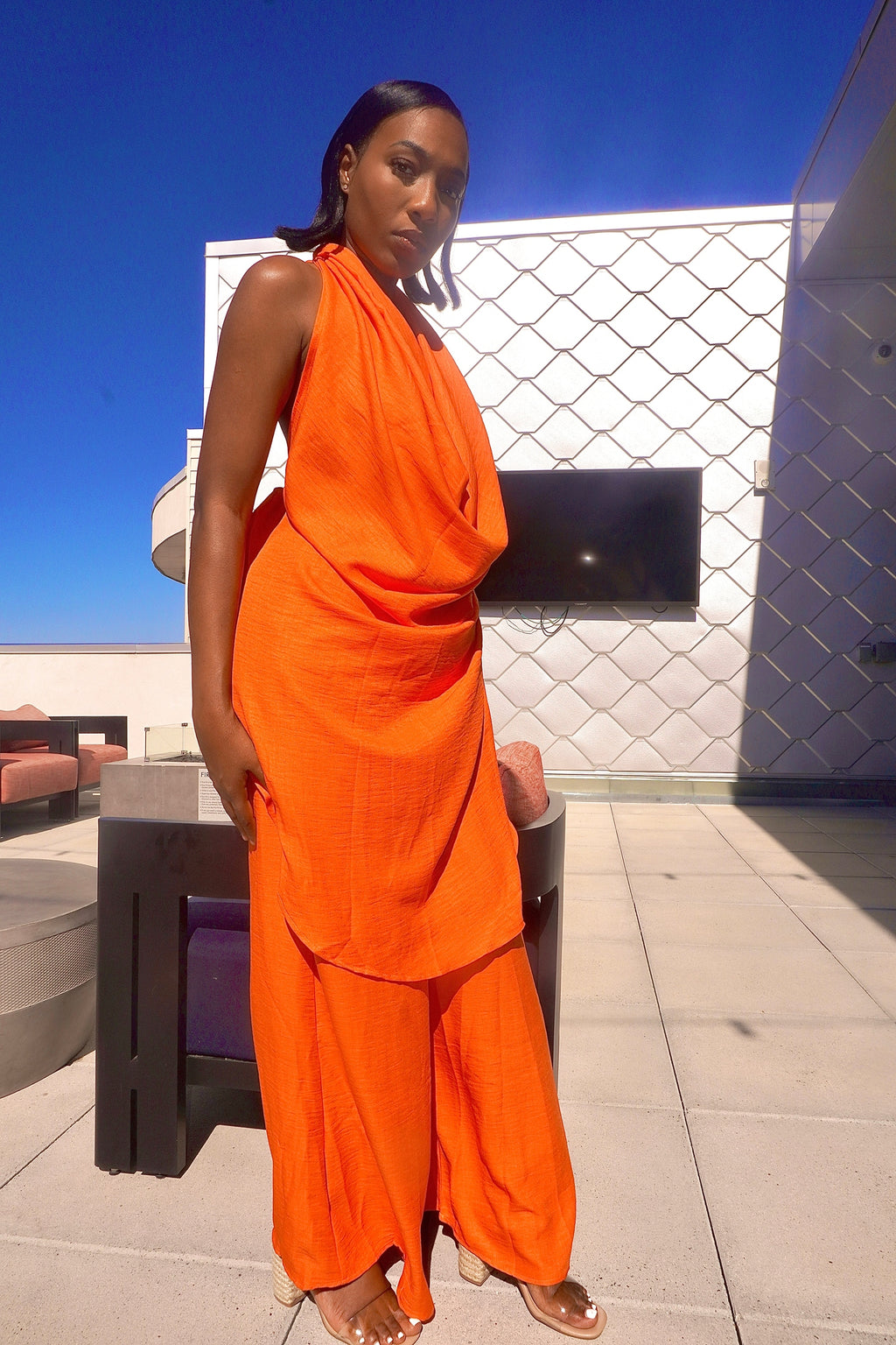Coastal Breeze Pants Set (Orange)