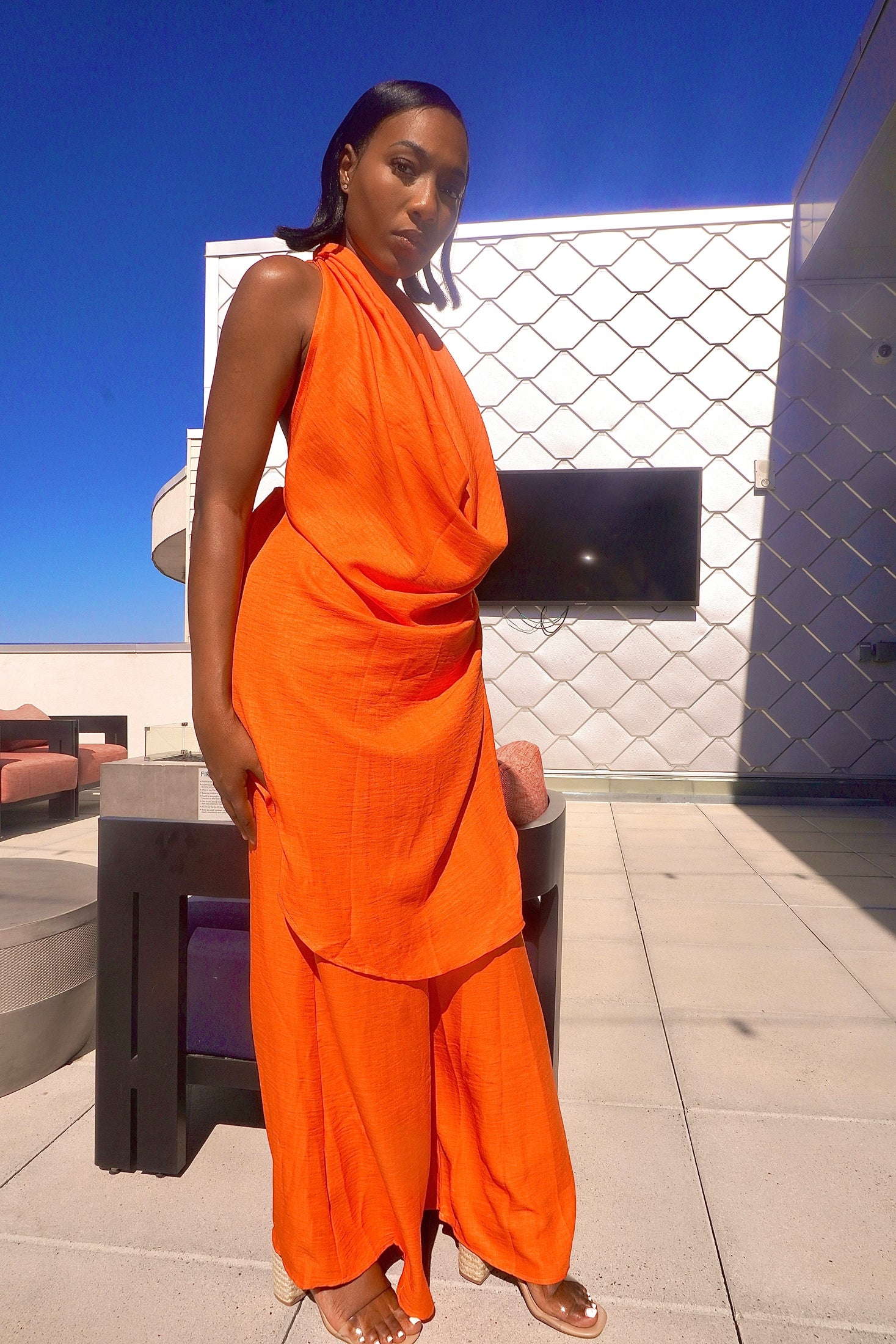 Coastal Breeze Pants Set (Orange)