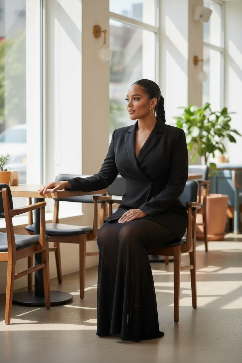 Blazer Sheer Set (Black)