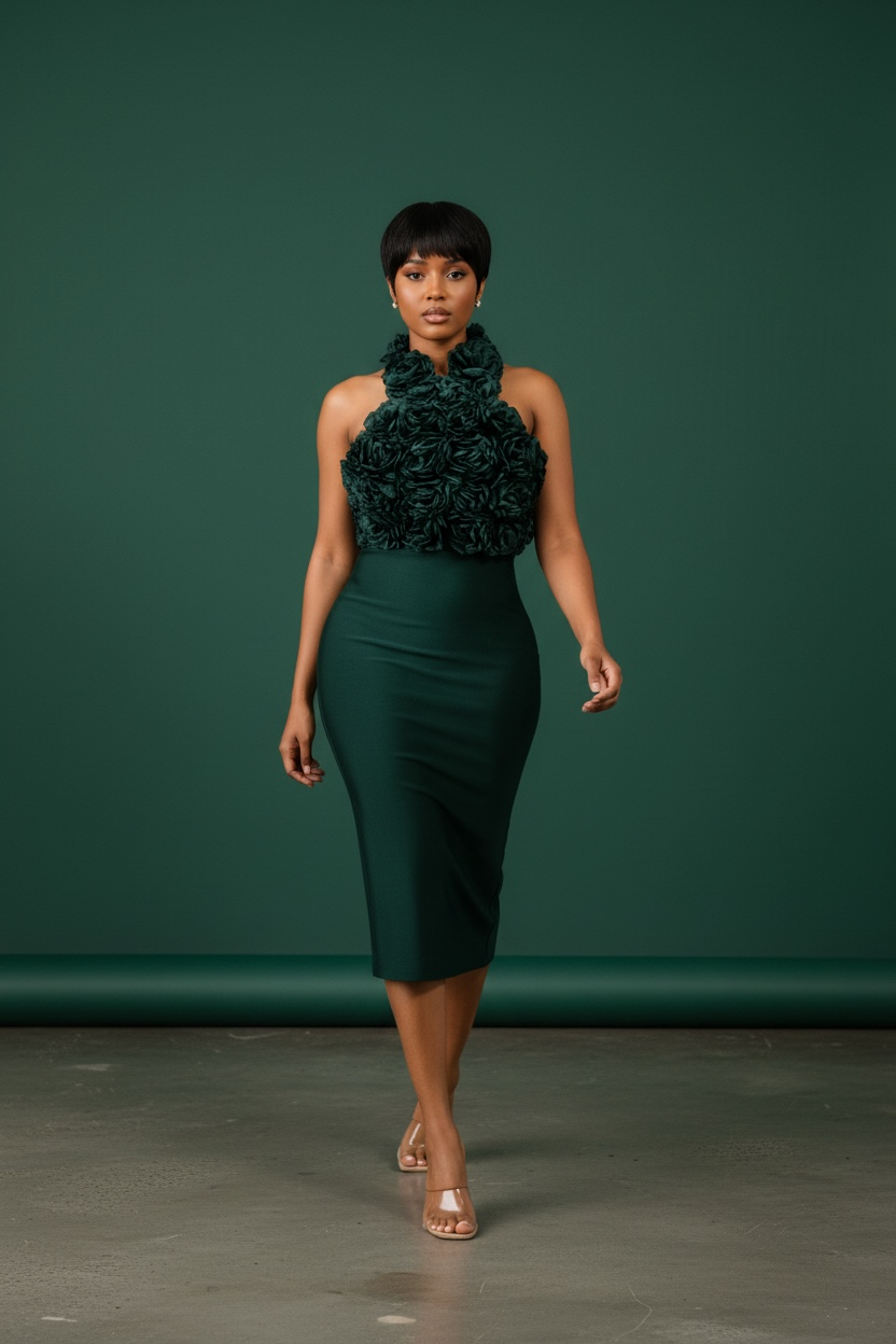 Rosemary Green Bandage Dress