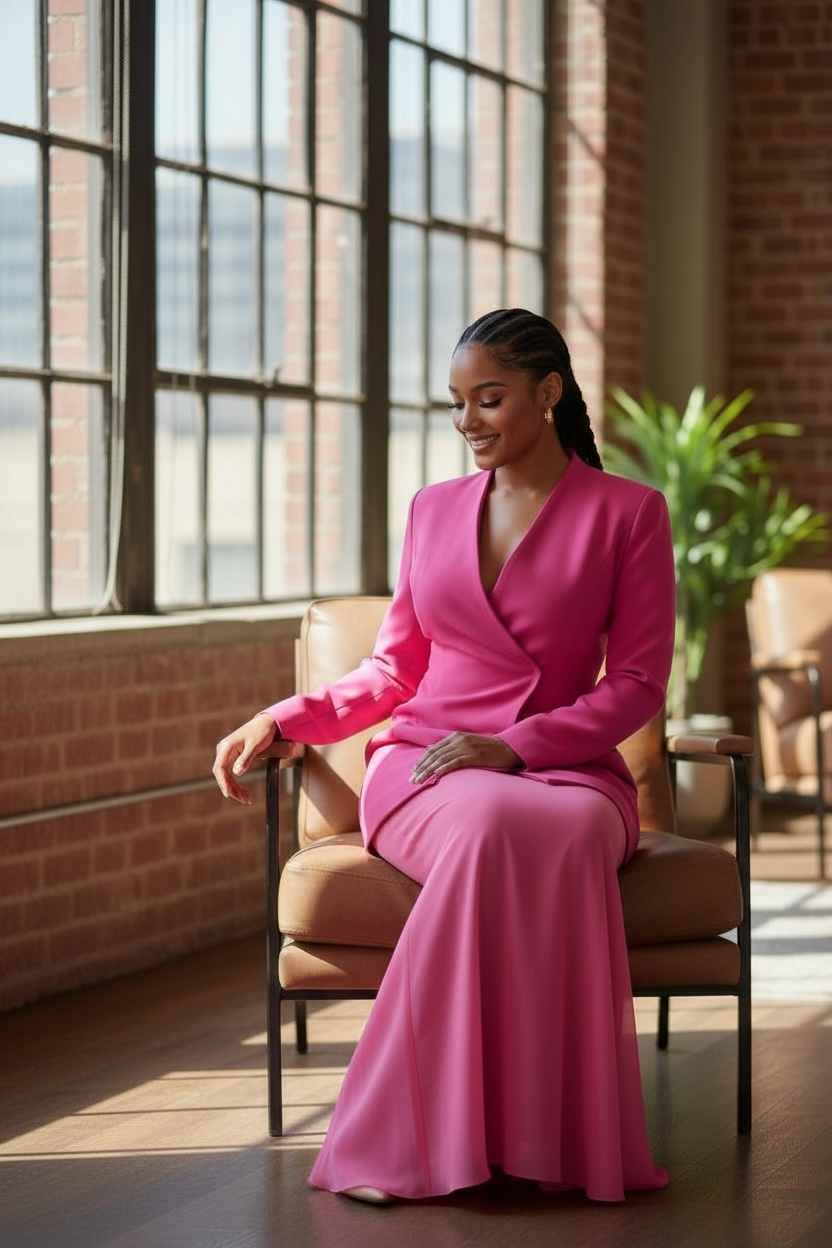 Blazer Sheer Set (Pink)