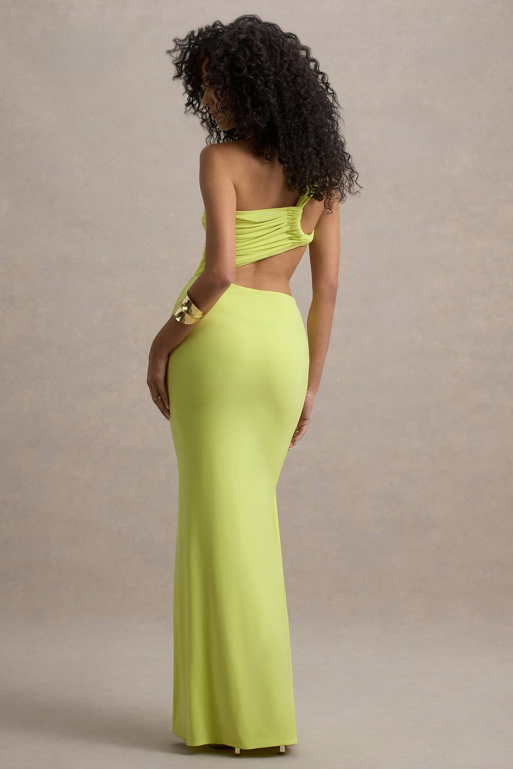 Lime Green Aruba Drape Maxi Dress