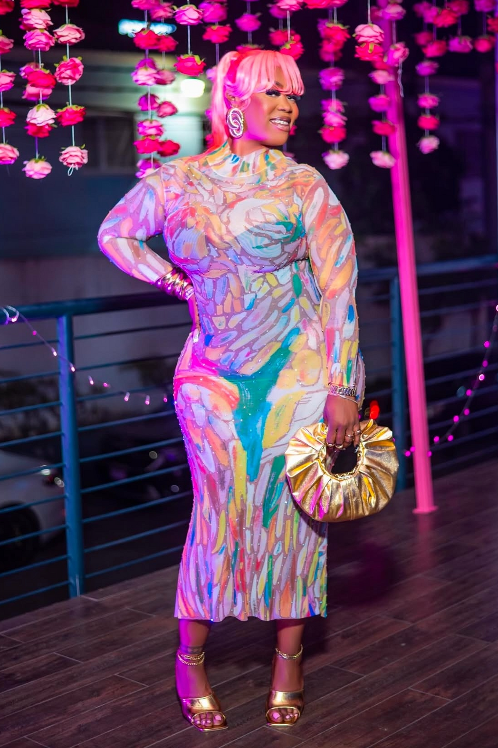 Mosiac Pattern Midi Dress