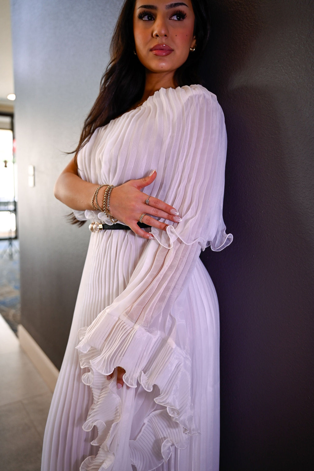 Miyaki Flow Maxi Dress (White)