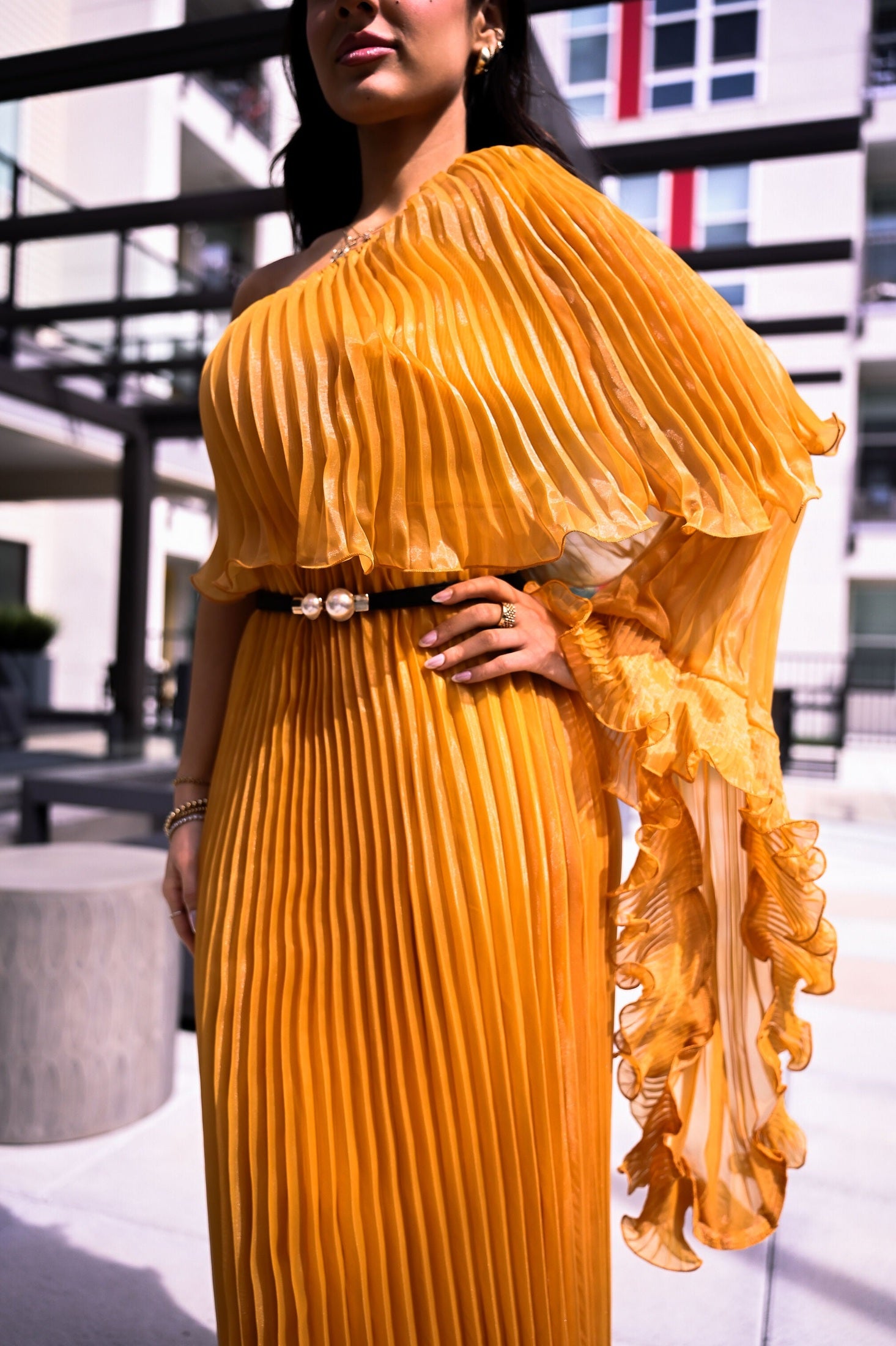 Miyaki Flow Maxi Dress (Mustard)