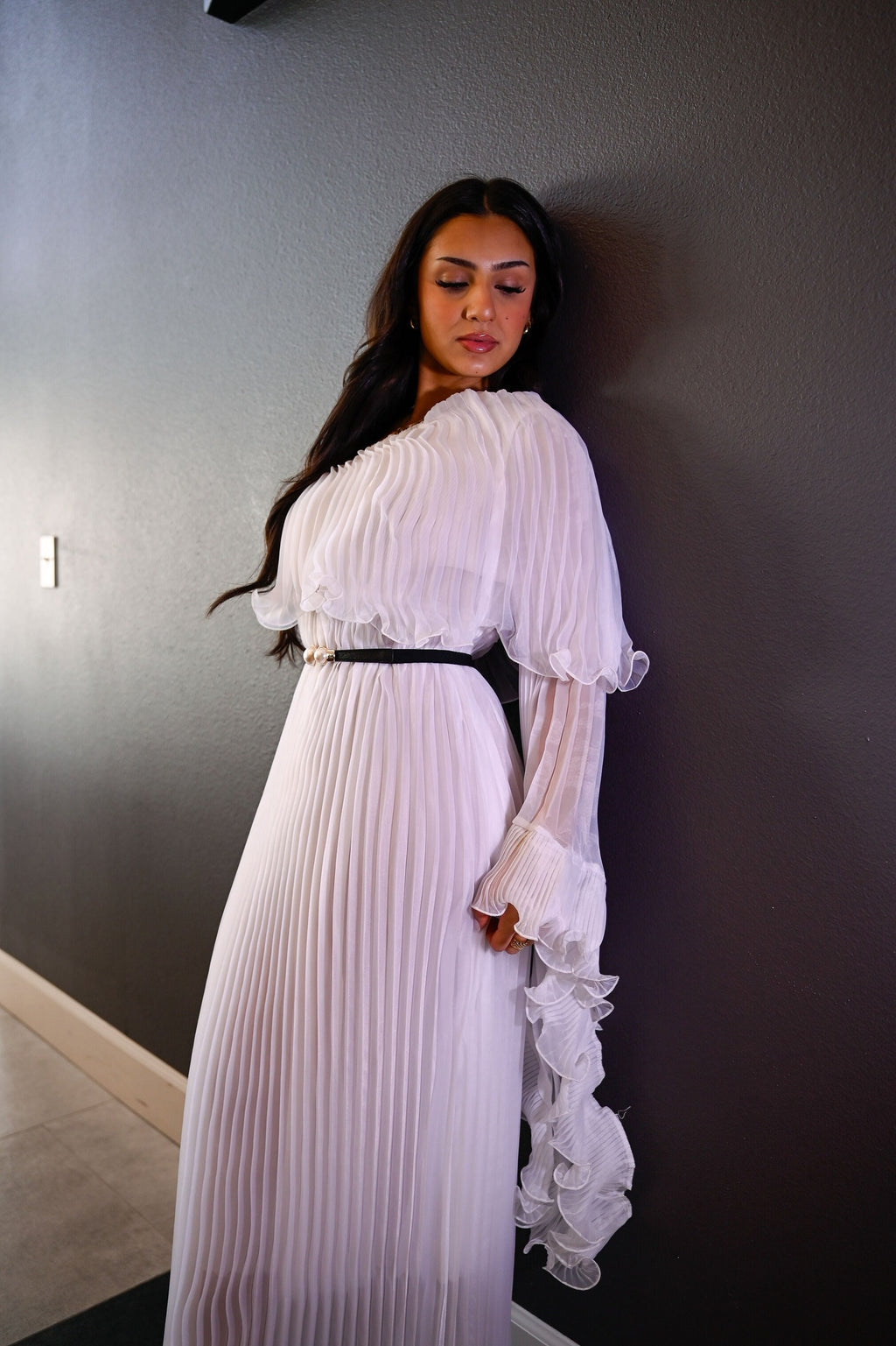 Miyaki Flow Maxi Dress (White)
