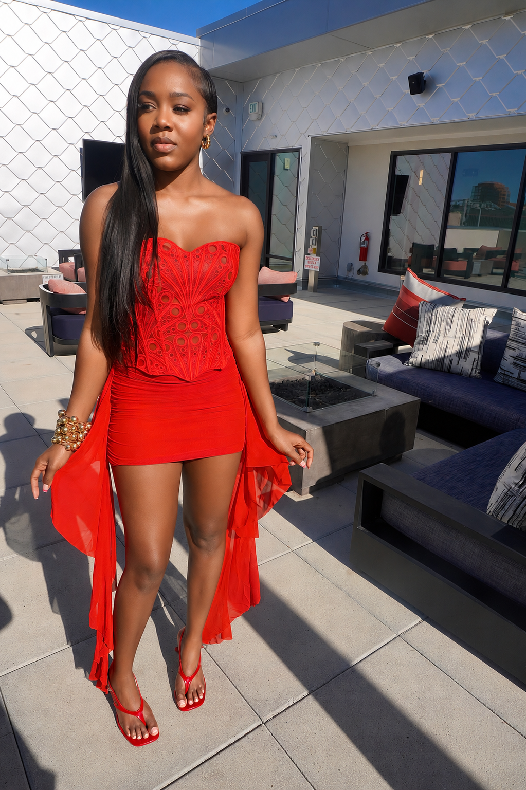 Ruby Lace Skirt Set
