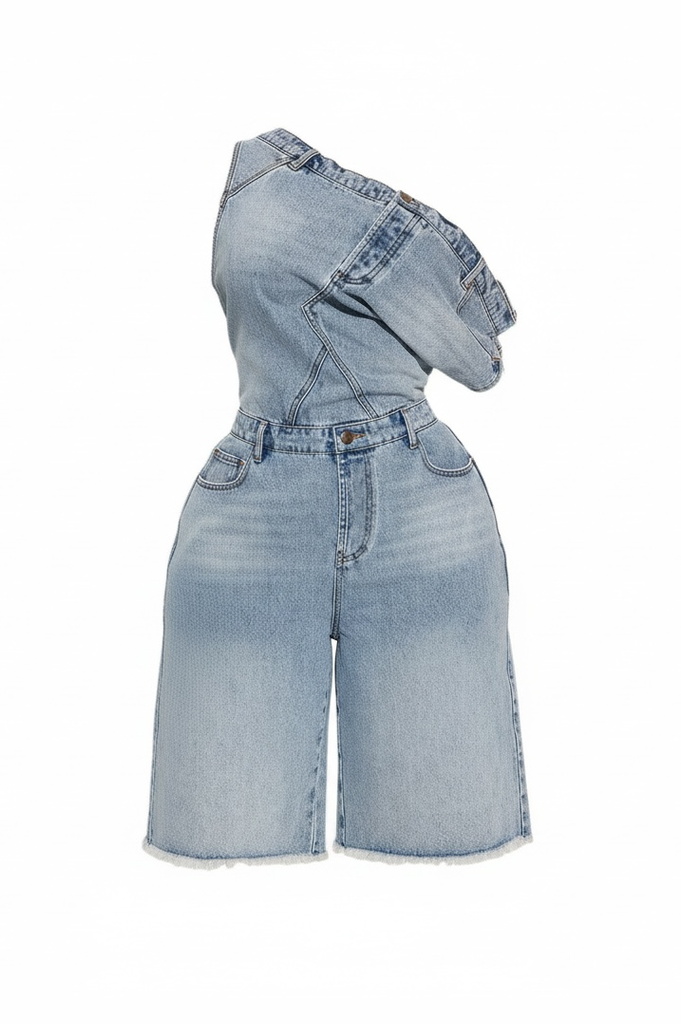 Nessa Washed Jorts Romper