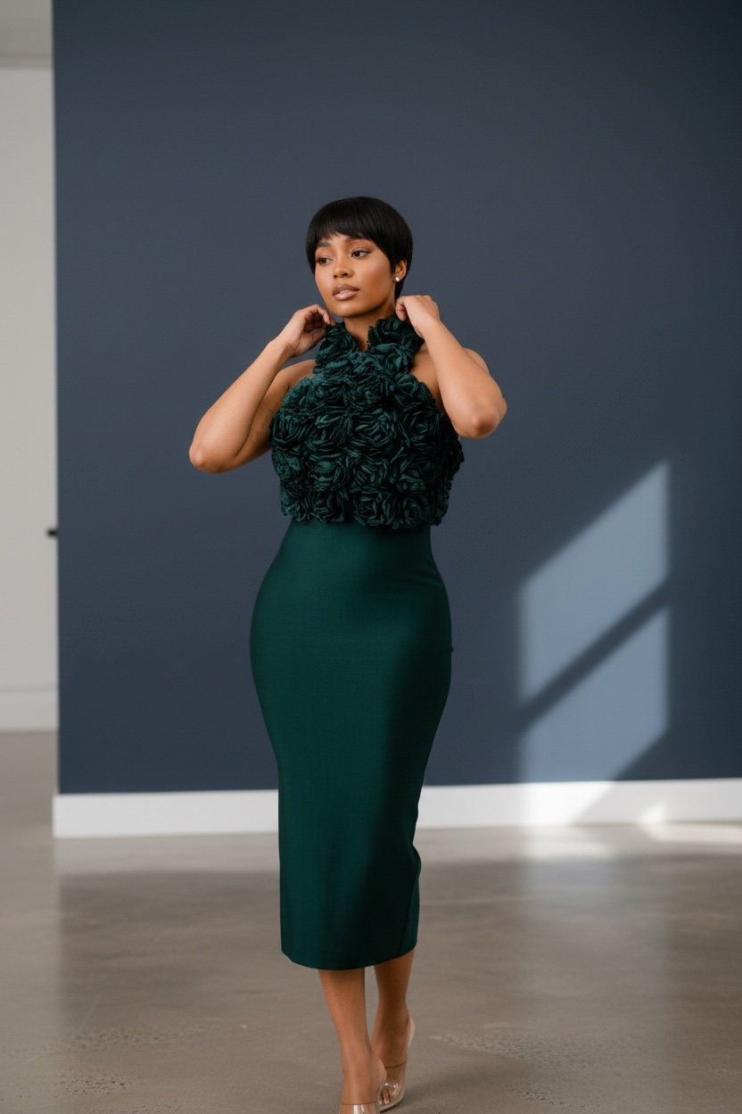 Rosemary Green Bandage Dress