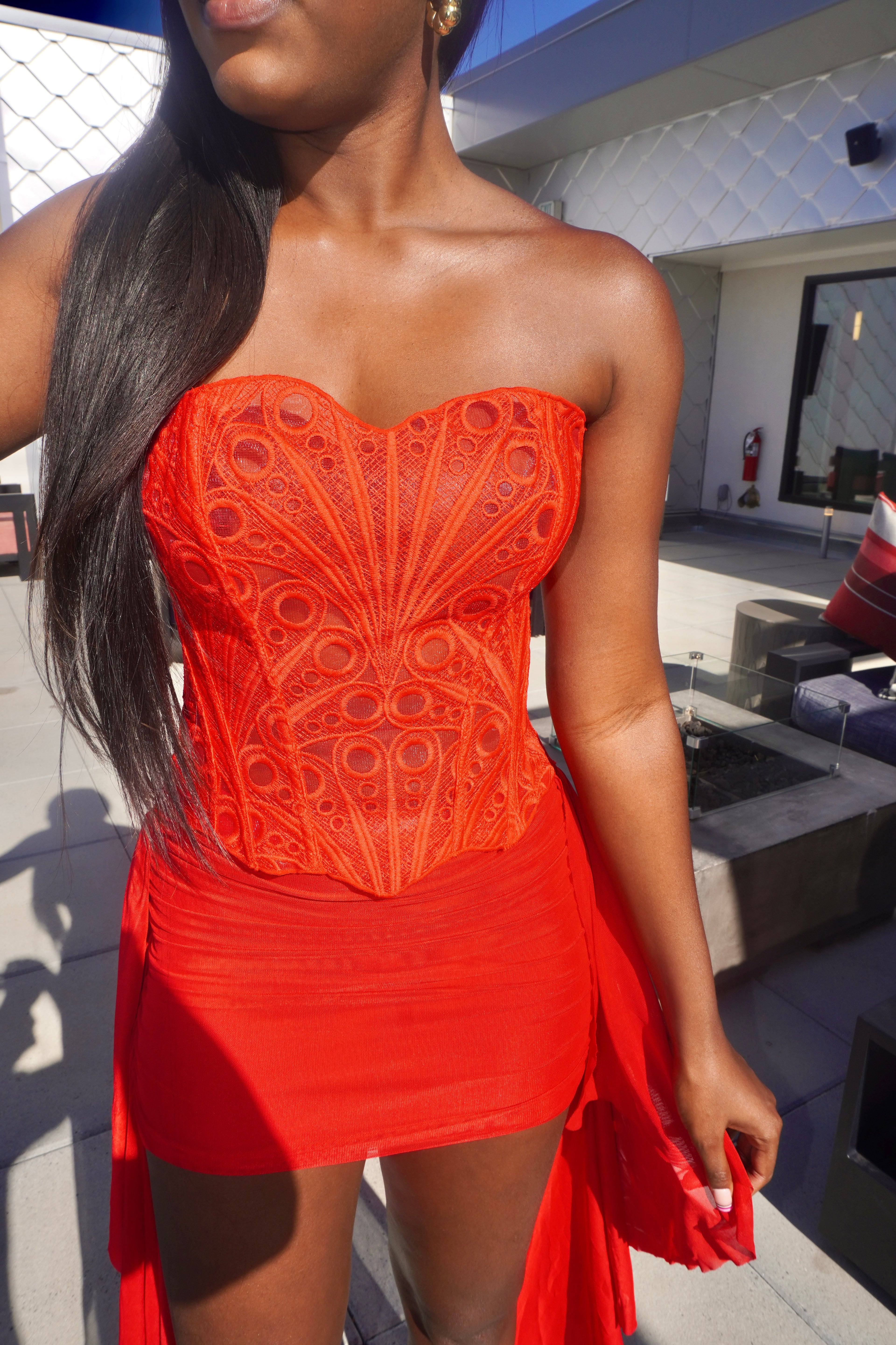 Ruby Lace Skirt Set