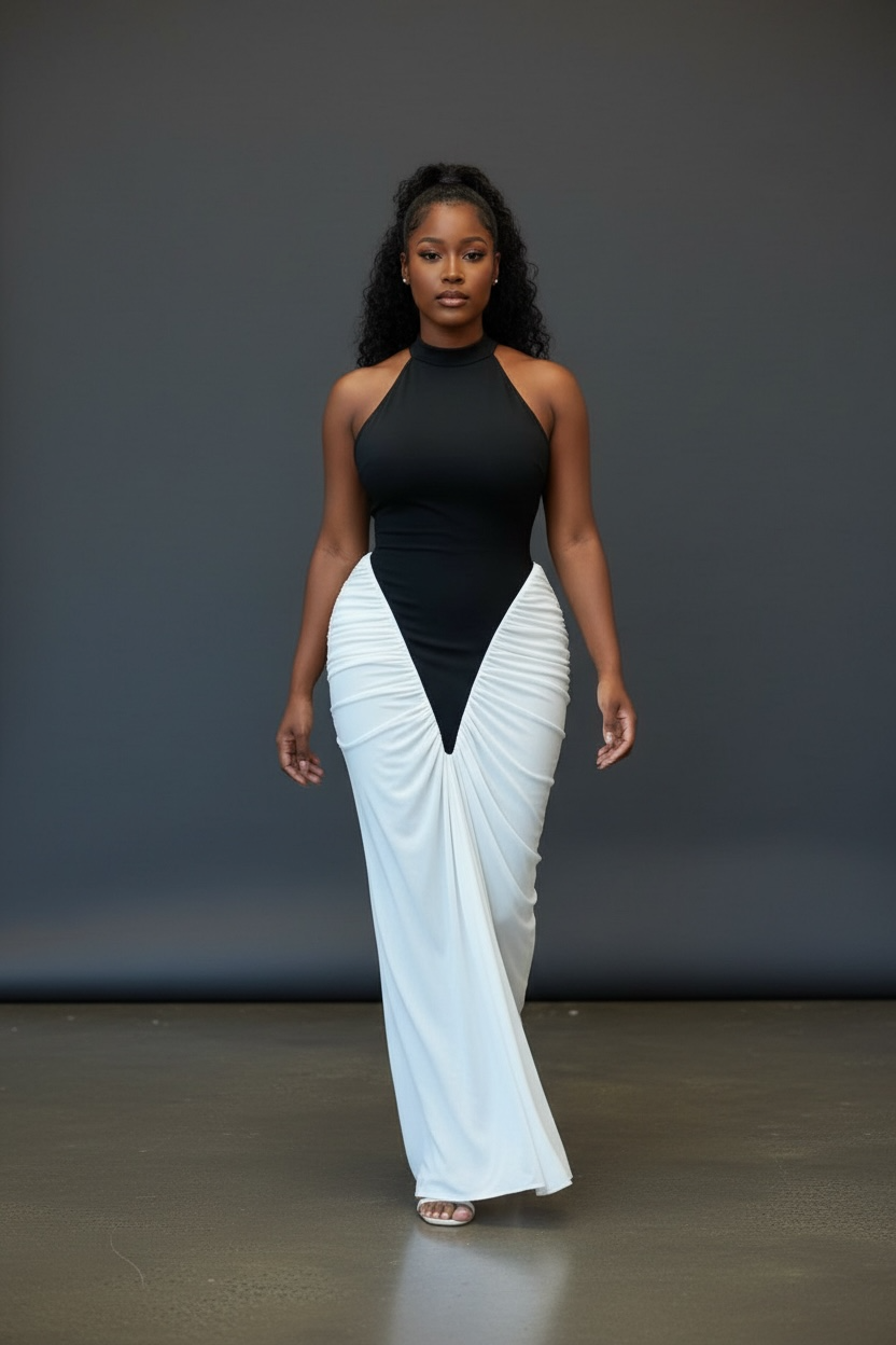 Oreo Swirl Maxi Dress