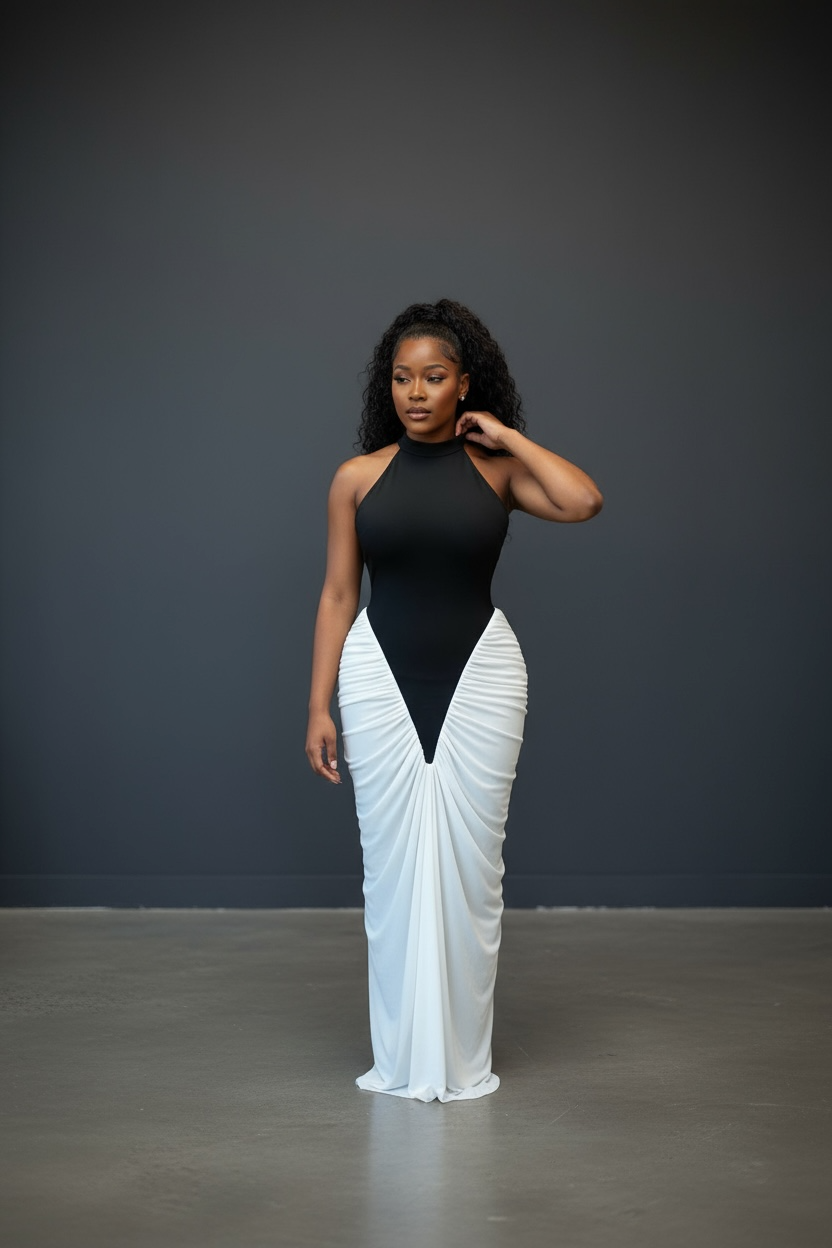 Oreo Swirl Maxi Dress